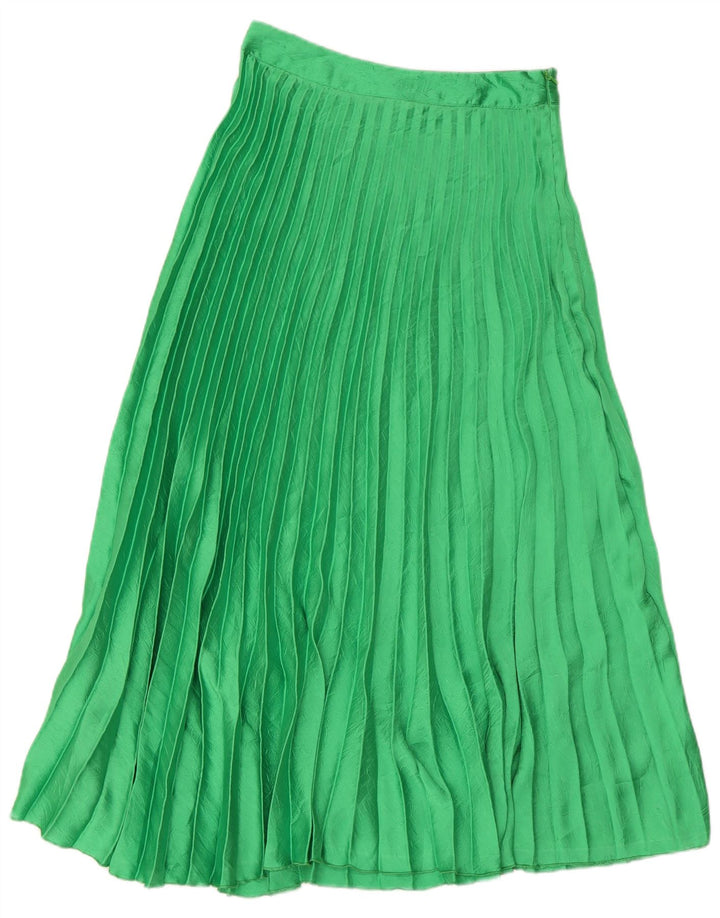 Zara Γυναικεία Πλισέ Maxi Φούστα Small W26 Green