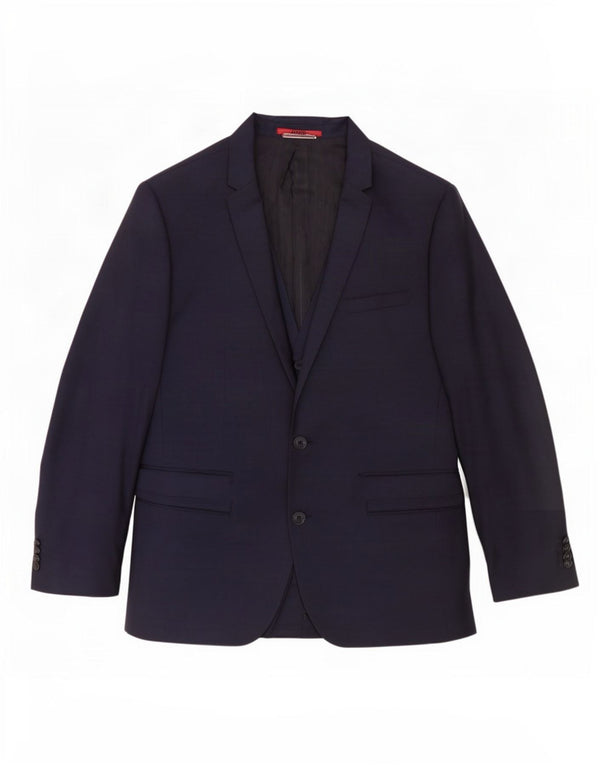 Hugo Boss Mens 2 Button Blazer Jacket EU 48 Medium Navy Blue Wool