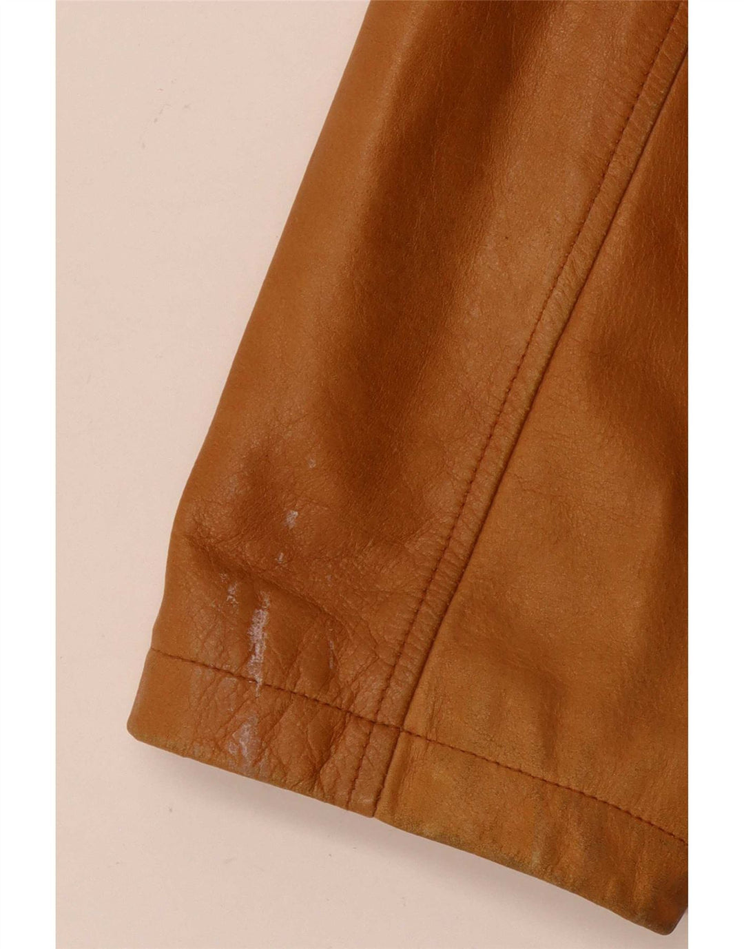 Steve Madden Ανδρικό Δερμάτινο Μπουφάν UK 42 XL Μπεζ Δερμάτινο