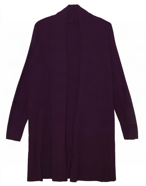 Marks & Spencer Γυναικείο Longline ανοιχτό πουλόβερ ζακέτα UK 16 Large Purple