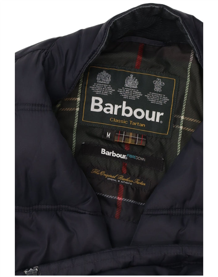 BARBOUR Mens Tartan Padded Jacket UK 38 Medium Navy Blue