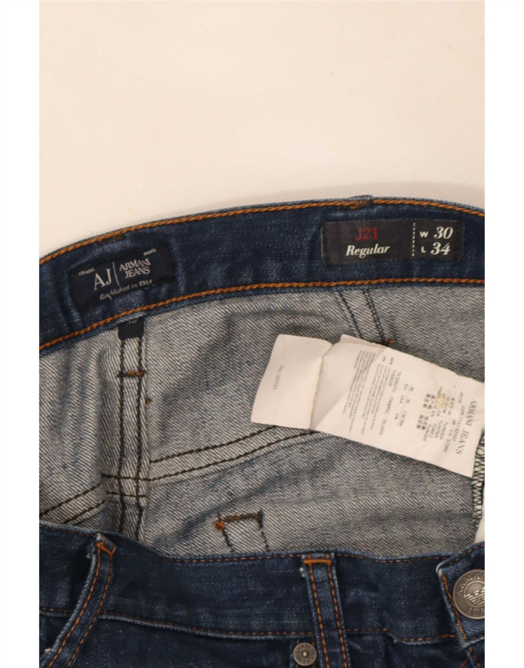 Ανδρικό τζιν Armani Regular Fit W30 L32 Navy Blue Cotton
