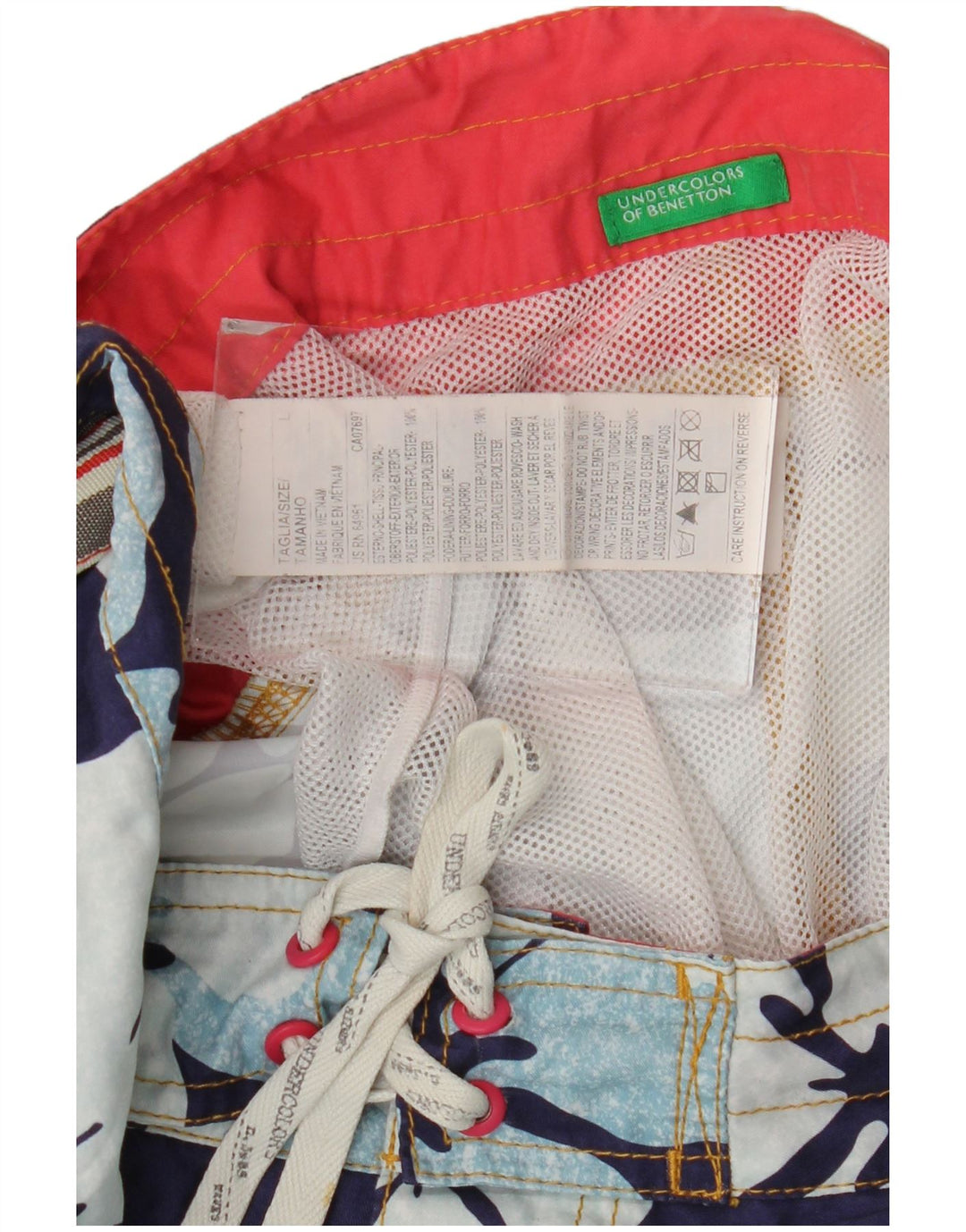 Ανδρικό σορτς κολύμβησης Benetton μεγάλο μπλε λουλουδάτο πολυεστέρα