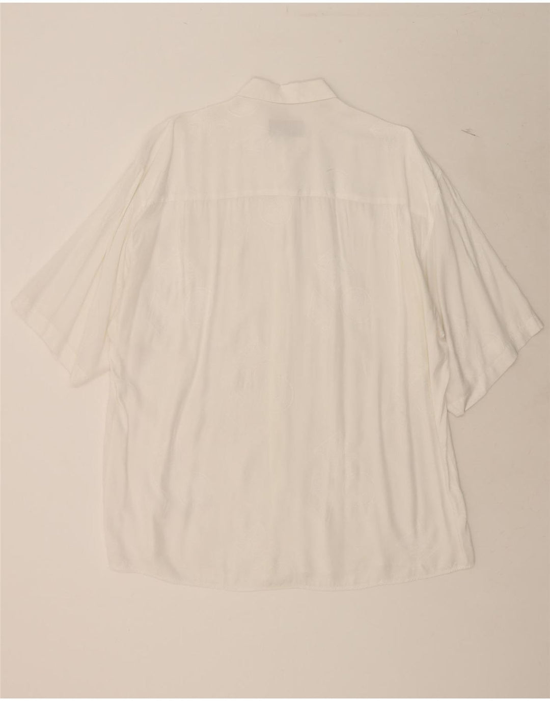 VINTAGE Mens Short Sleeve Shirt XL White Viscose Vintage Vintage and Second-Hand Vintage from Messina Hembry 