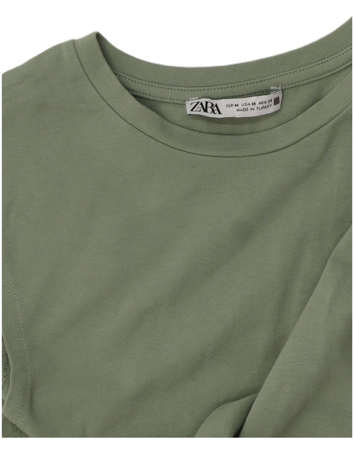 Zara Γυναικείο γιλέκο Crop UK 12 Medium Green
