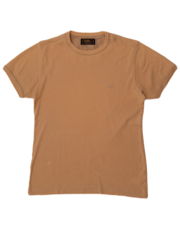 Lee Γυναικείο T-Shirt Top UK 14 Large Beige βαμβακερό