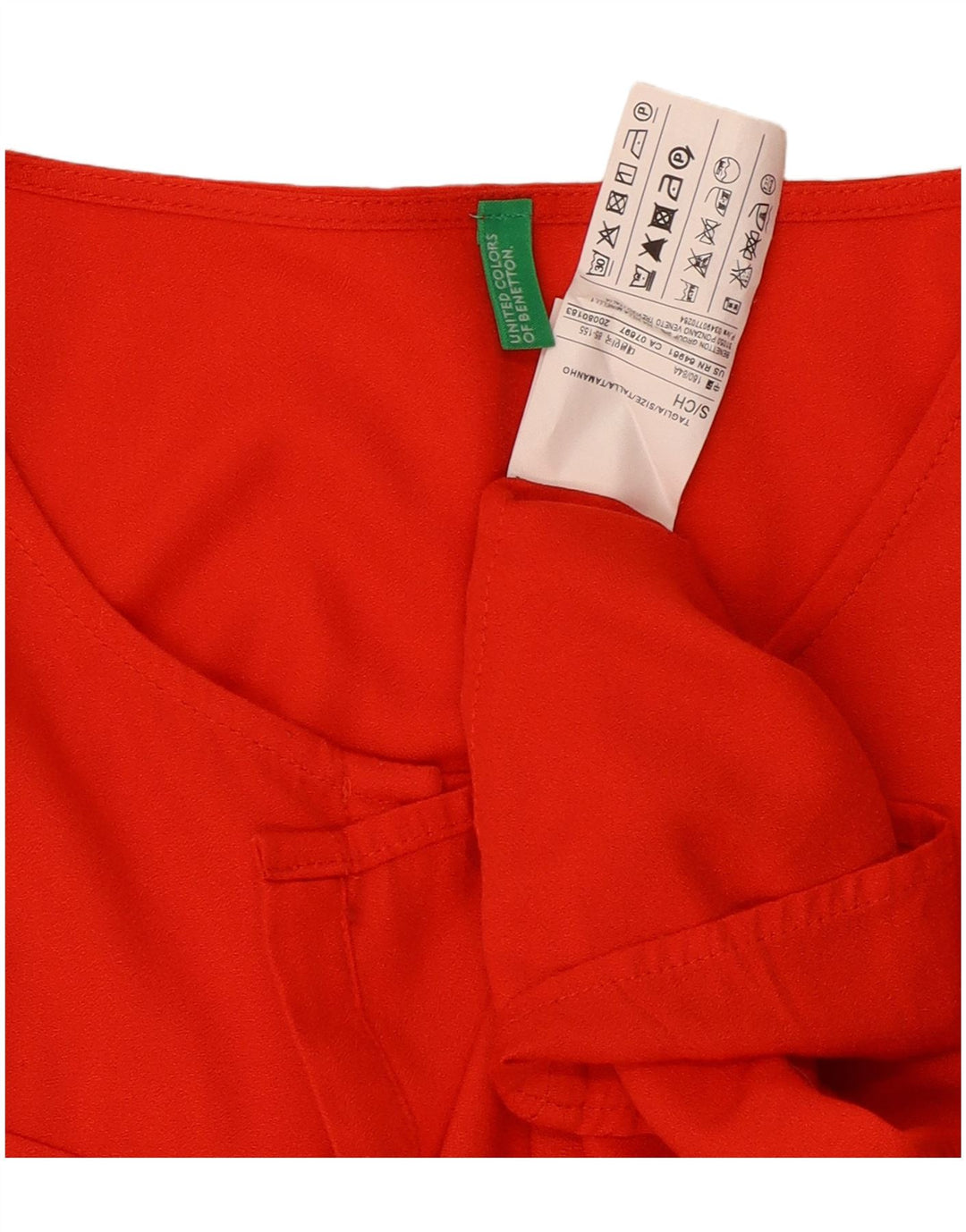 Γυναικεία μπλούζα Benetton UK 10 Small Red Viscose