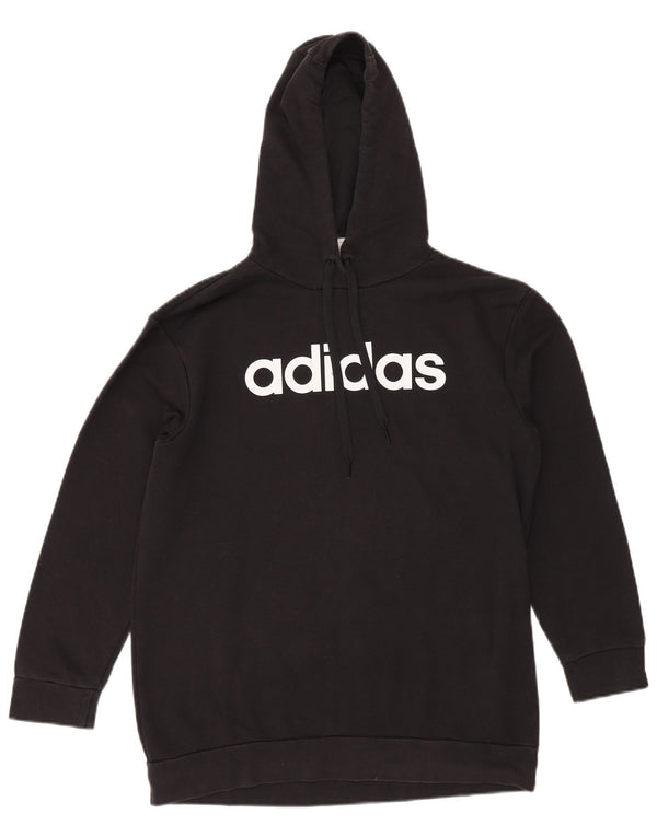 ADIDAS Γυναικείο Γραφικό Hoodie Jumper UK 4/6 XS Μαύρο