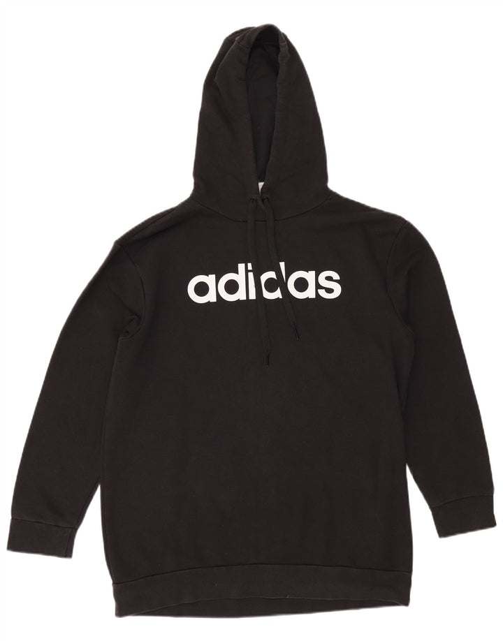 ADIDAS Γυναικείο Γραφικό Hoodie Jumper UK 4/6 XS Μαύρο