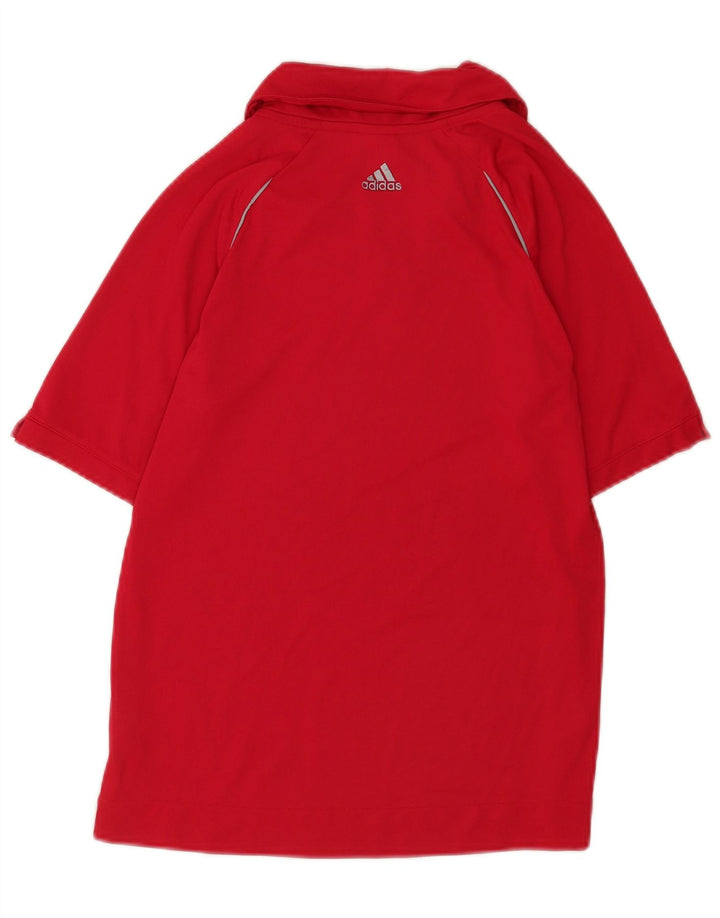 Adidas Γυναικείο Polo μπλουζάκι UK 12 Medium Red Polyester