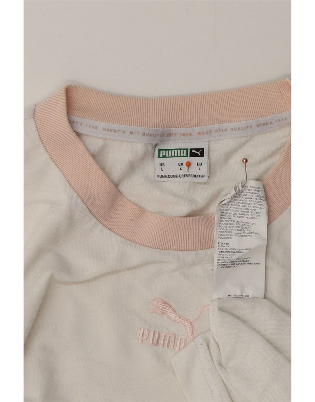 Ανδρικό T-Shirt PUMA Top μεγάλο λευκό βαμβακερό