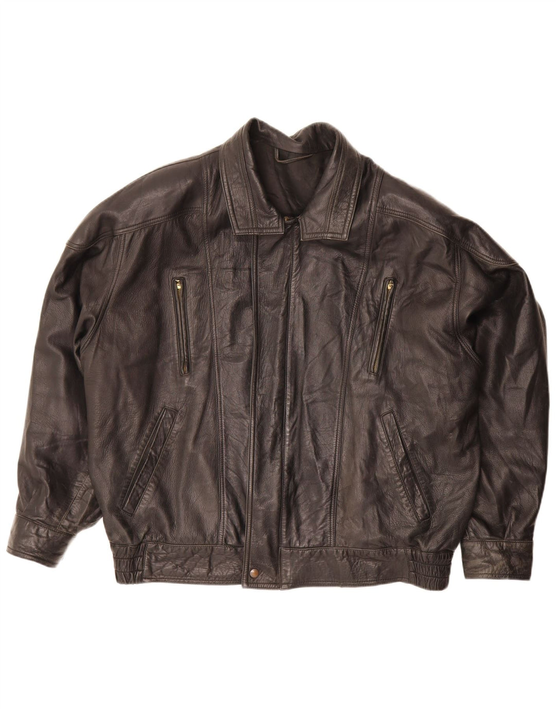 Vintage Ανδρικό Δερμάτινο Μπουφάν UK 42 XL Μαύρο Δερμάτινο