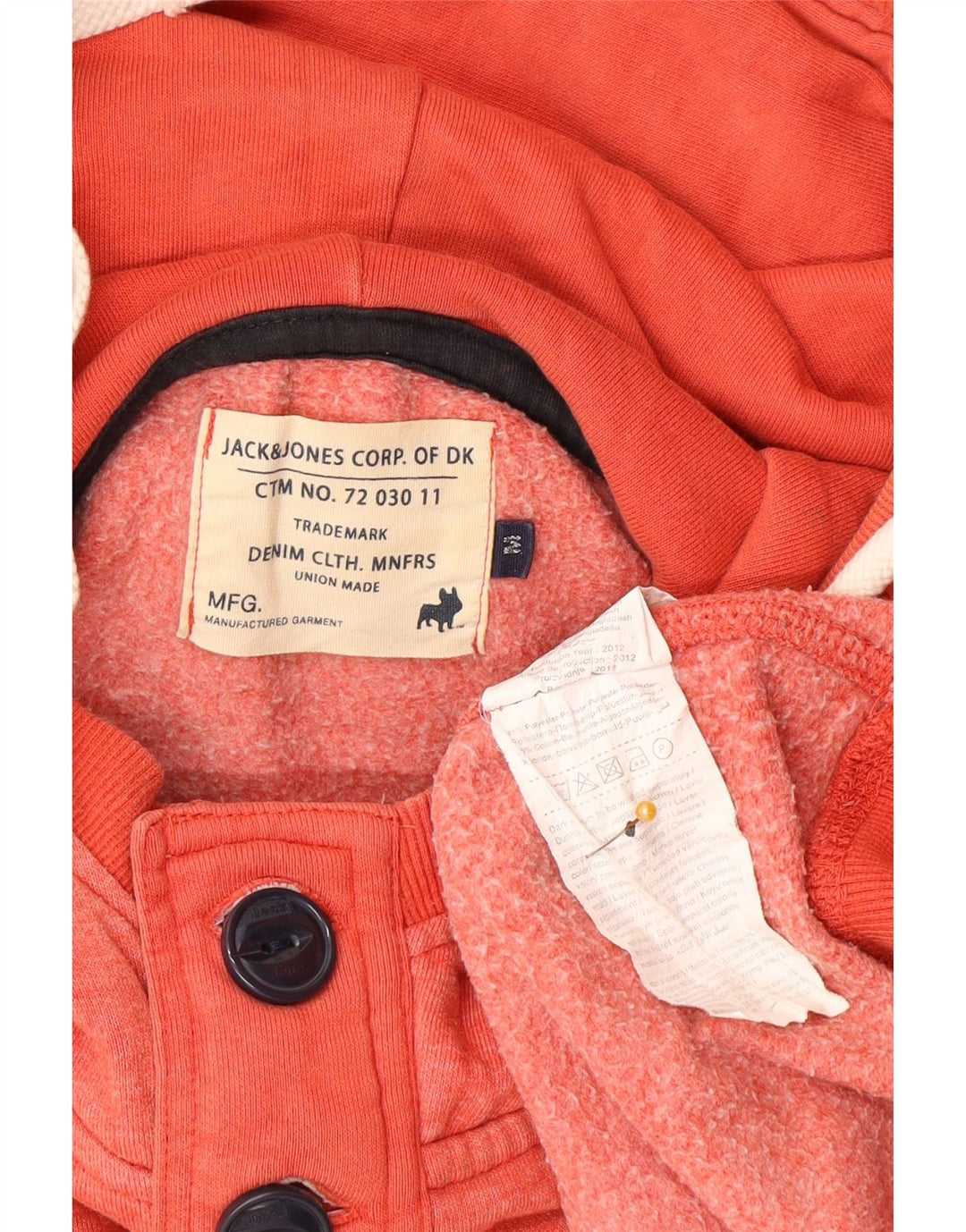 Jack & Jones Ανδρική κουκούλα με κουκούλα με κουκούλα με μεσαίο κόκκινο πολυεστέρα