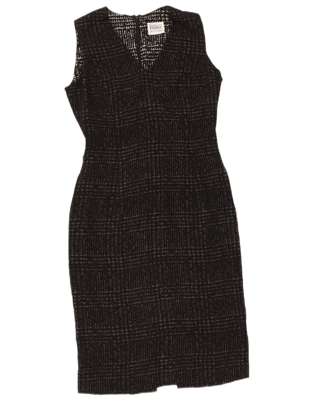 Γυναικείο φόρεμα με θήκη Gianfranco Ferre UK 10 Small Black Houndstooth
