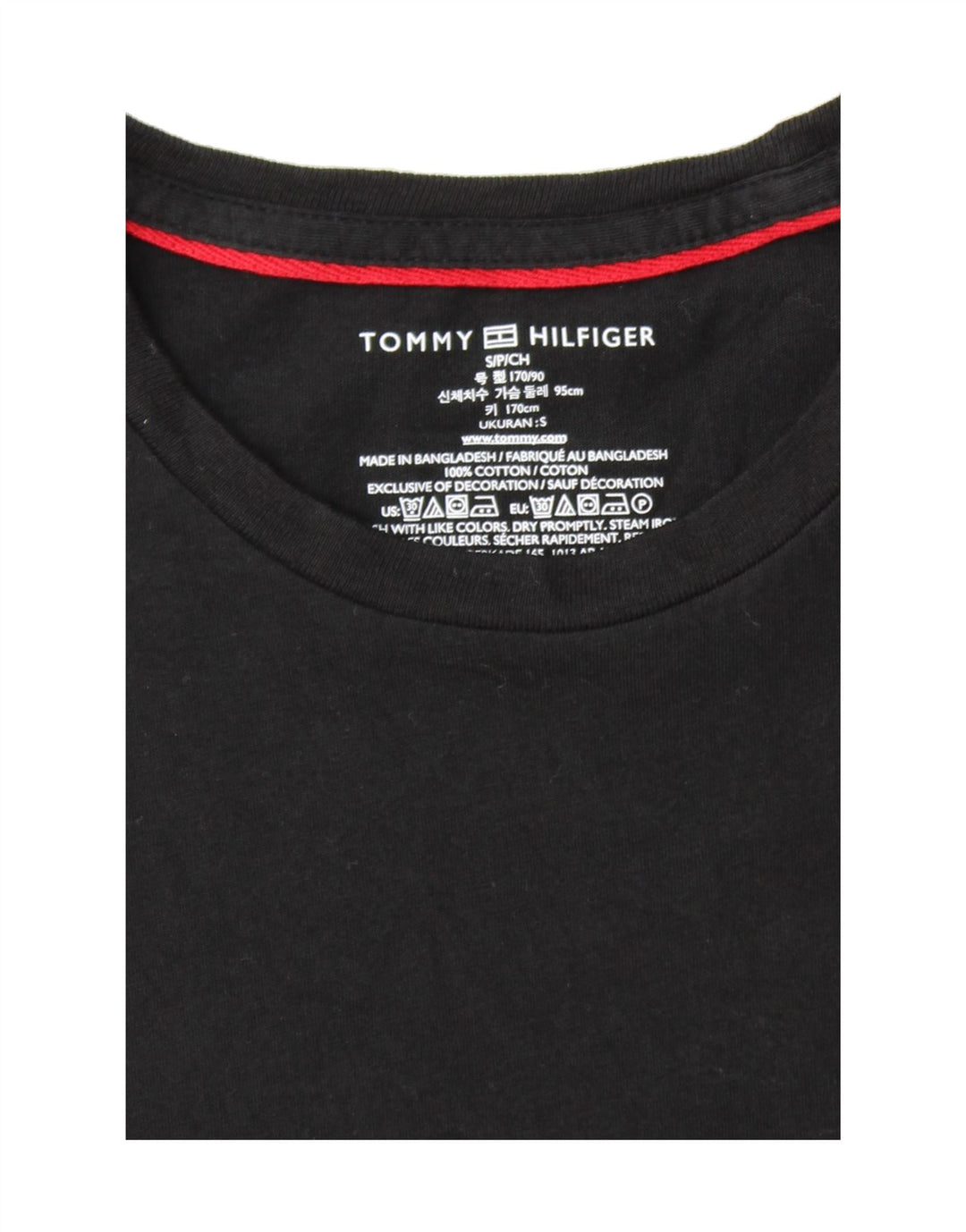 TOMMY HILFIGER Mens T-Shirt Top Small Black Cotton Vintage Tommy Hilfiger and Second-Hand Tommy Hilfiger from Messina Hembry 
