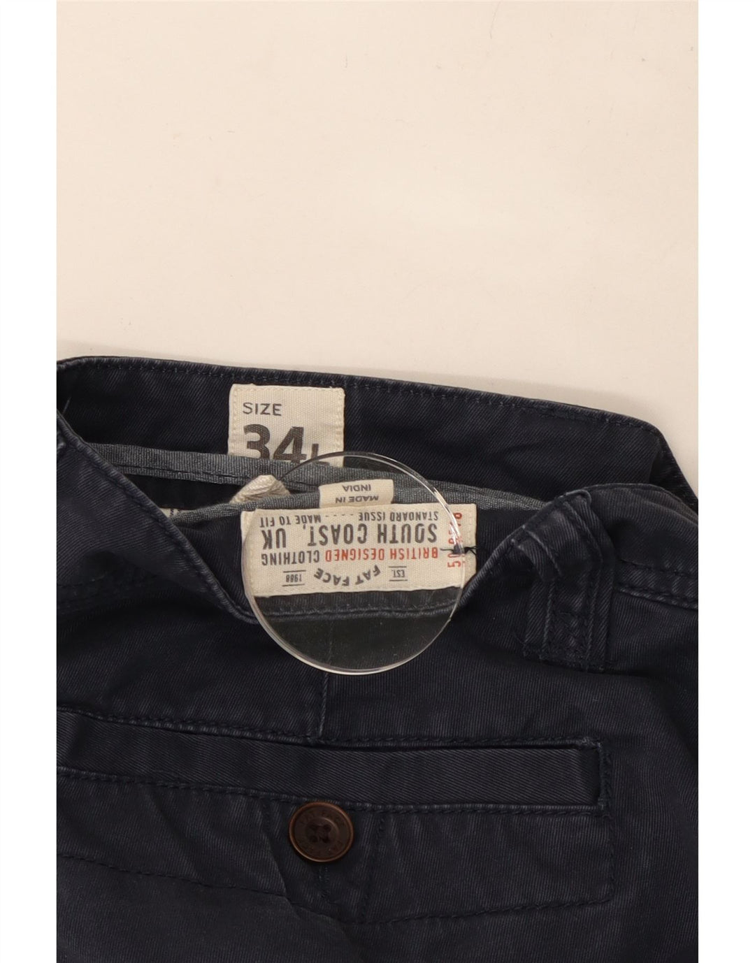 FAT FACE Ανδρικό Slim παντελόνι Chino W34 L34 Μπλε Βαμβακερό