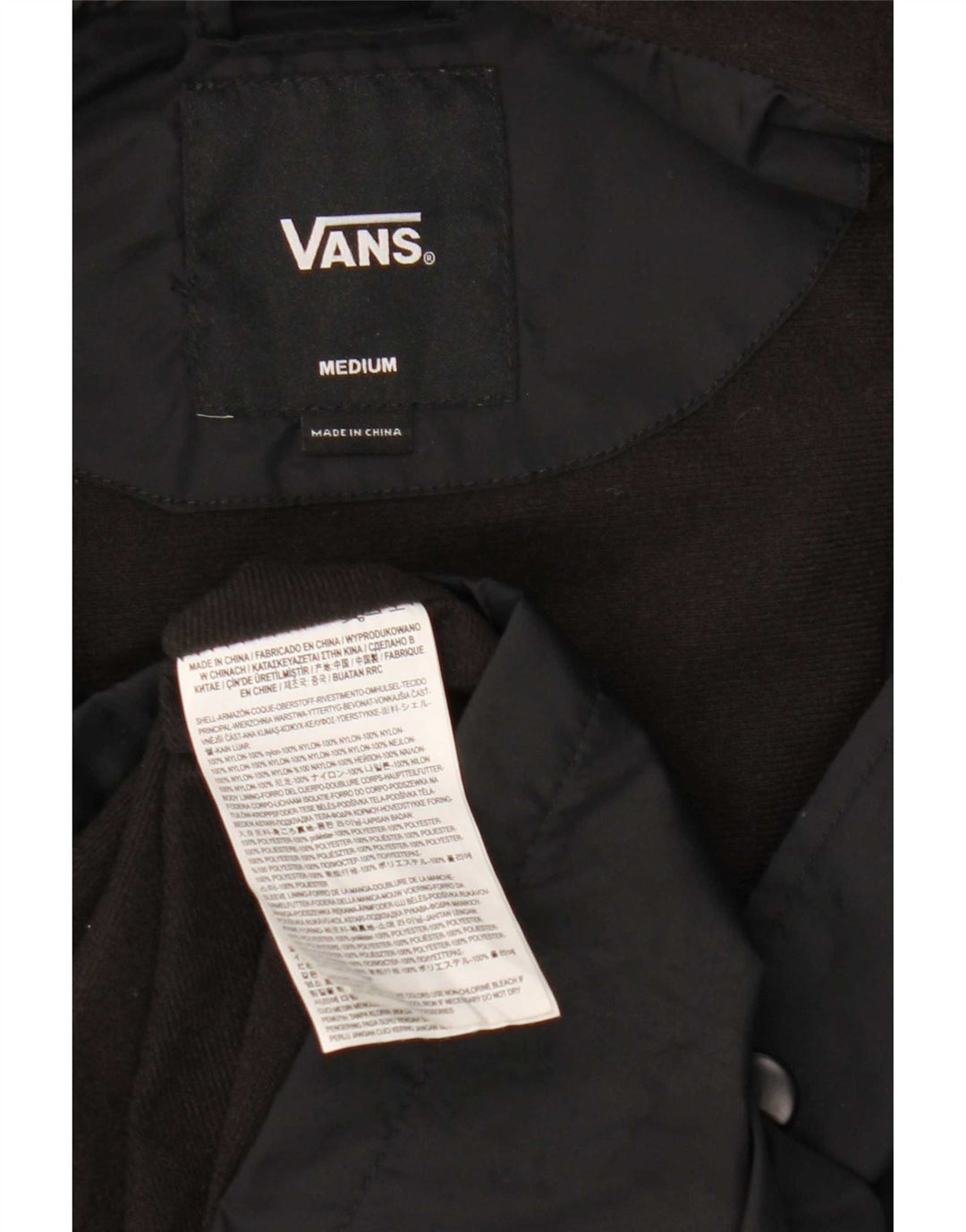 Ανδρικό μπουφάν βροχής με κουκούλα Vans UK 38 Medium Black Nylon