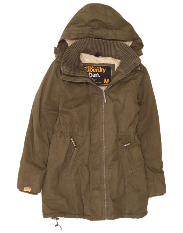 Superdry γυναικείο μπουφάν Parka με κουκούλα UK 14 Medium Khaki Polyester