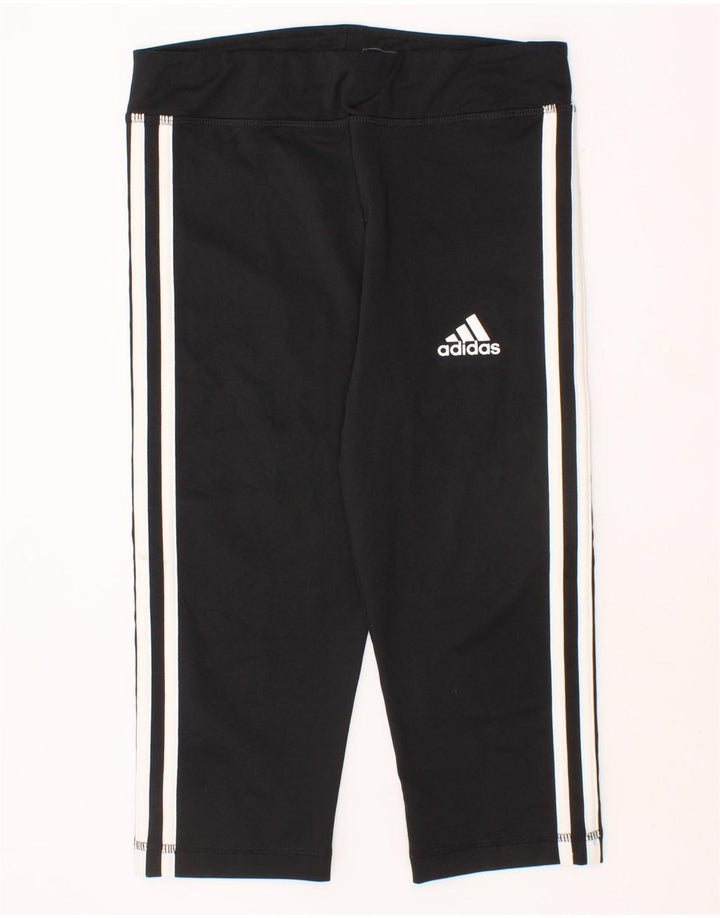 ADIDAS Girls Climalite Leggings 11-12 Years Black Polyester Vintage Adidas and Second-Hand Adidas from Messina Hembry 