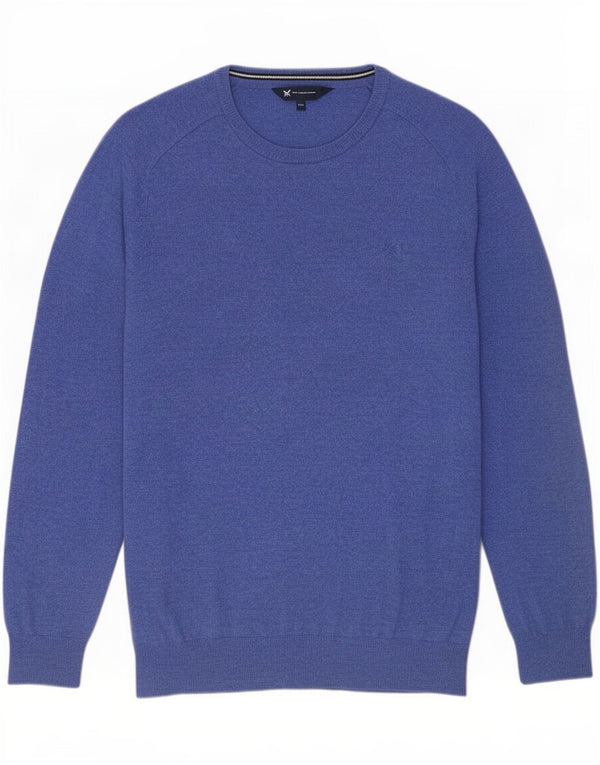 Crew Clothing Ανδρικό πουλόβερ με λαιμόκοψη 2XL μπλε μαλλί
