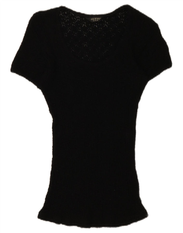 Guess Γυναικεία Δαντελένια Μπλούζα Τοπ UK 12 Medium Black Floral