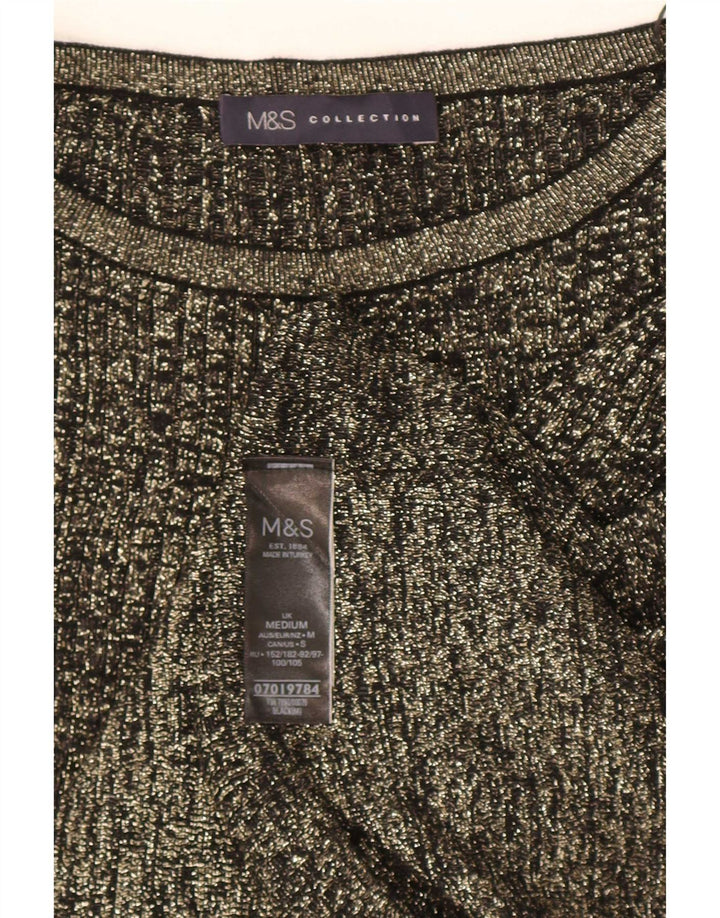 Marks & Spencer Γυναικείο πουλόβερ με λαιμόκαυστο UK 12 μέτριο μαύρο βισκόζη