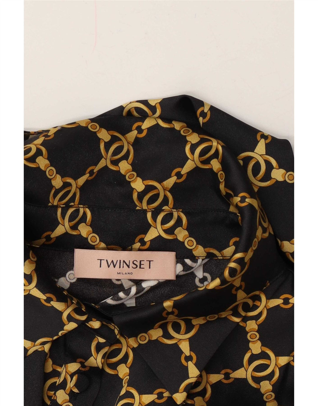Twinset Γυναικείο αφηρημένο μοτίβο μακρυμάνικο μάξι φόρεμα UK 14 Μεσαίο μαύρο