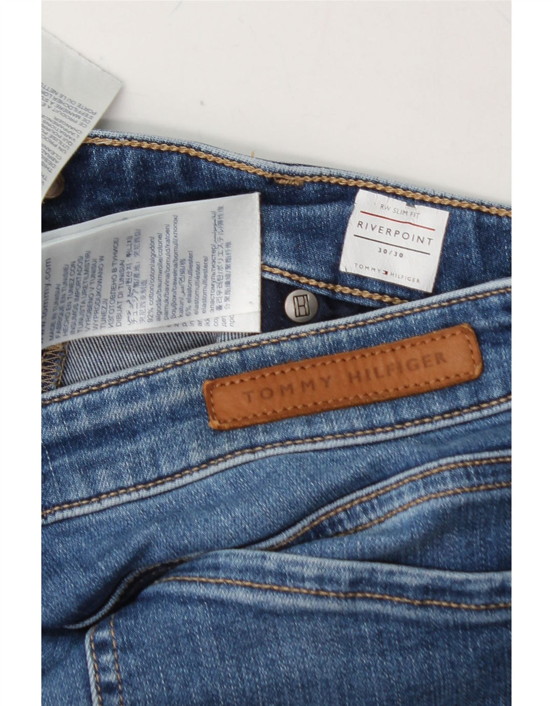 TOMMY HILFIGER Womens Denim Bermuda Shorts W30 Medium  Blue Cotton Vintage Tommy Hilfiger and Second-Hand Tommy Hilfiger from Messina Hembry 