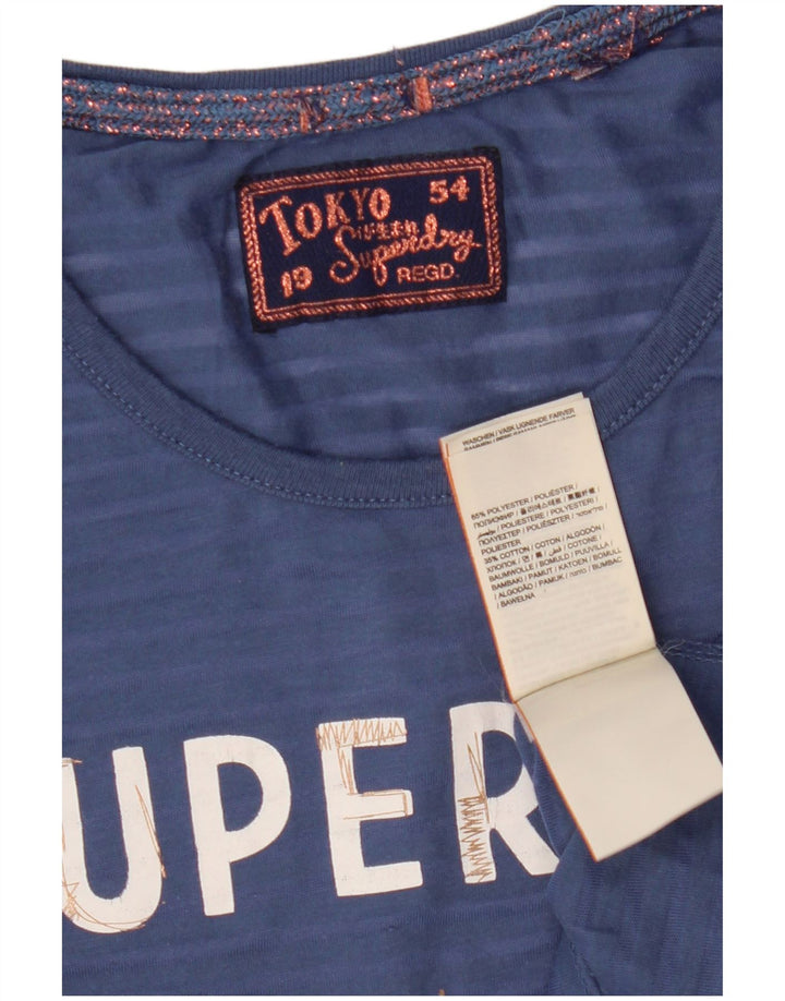 Γυναικείο γραφικό μπλουζάκι Superdry Top UK 10 Small Blue Polyester