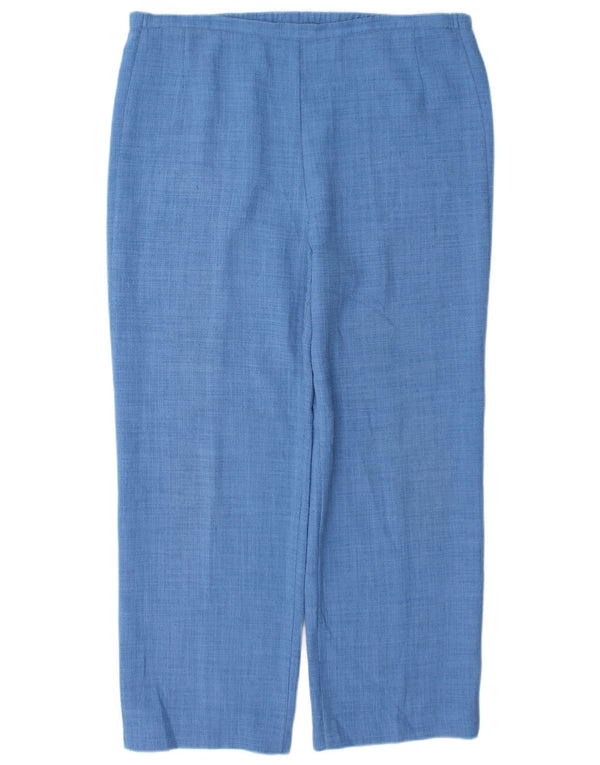 Marks & Spencer Γυναικείο ίσιο casual παντελόνι UK 14 μεγάλο W36 L28 μπλε