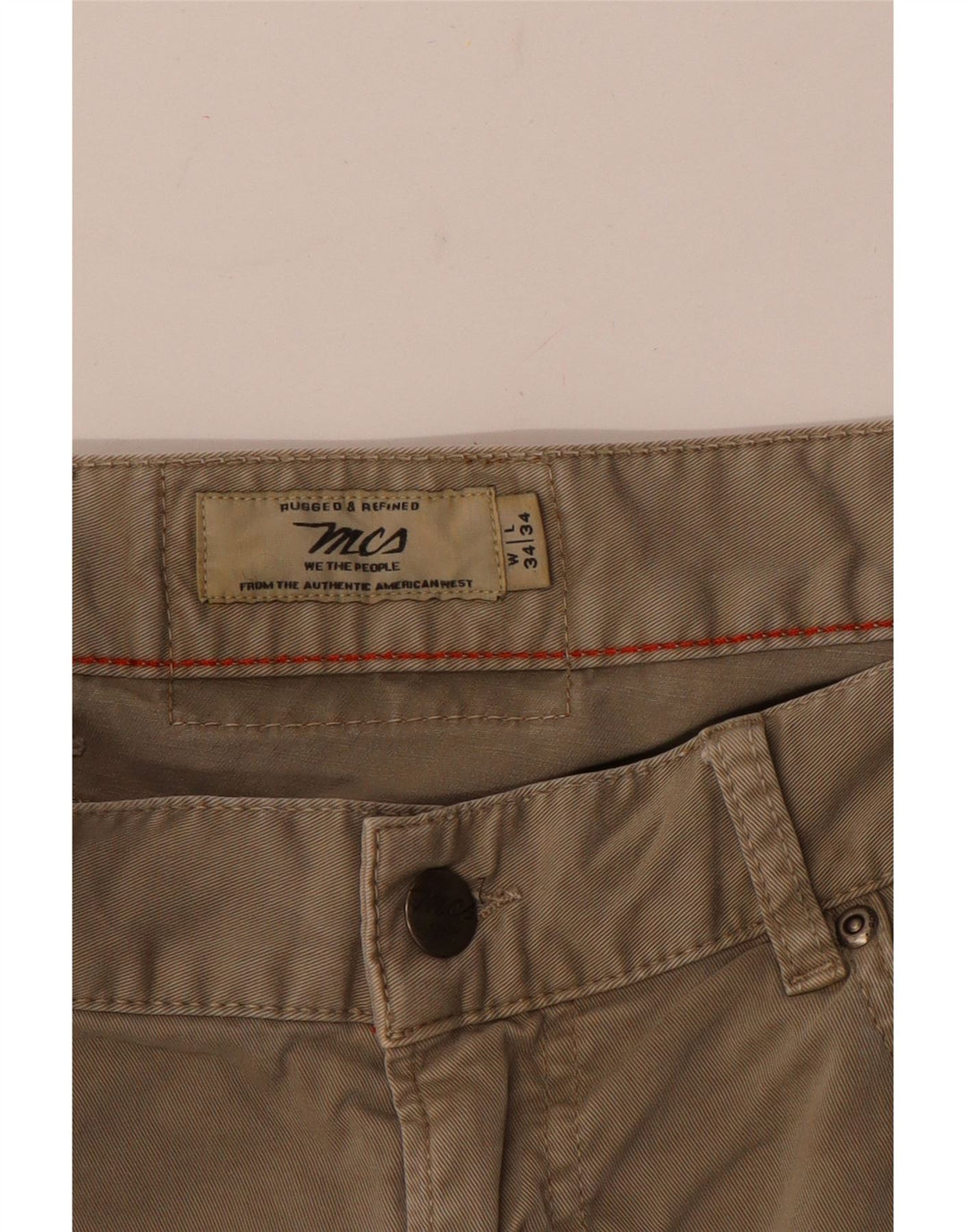 Ανδρικό ίσιο παντελόνι Chino Marlboro Classics W34 L29 Μπεζ