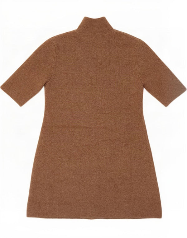 Zara γυναικείο κοντομάνικο φόρεμα UK 10 Small Brown Ακρυλικό