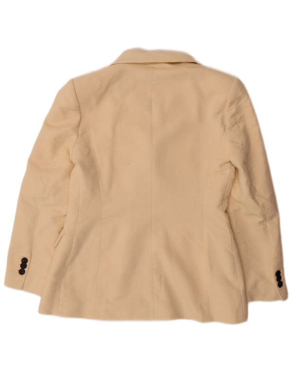 Zara Γυναικείο Μπλέιζερ Διπλό Μπουφάν UK 16 Large Off White Βαμβακερό