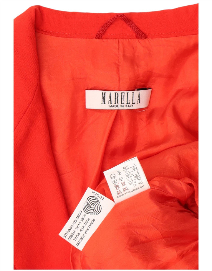 MARELLA Womens 2 Button Blazer Jacket UK 10 Small Red Virgin Wool
