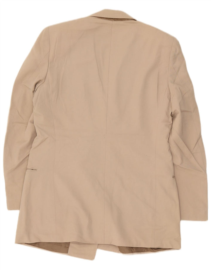 Vintage ανδρικό σακάκι blazer διπλό στήθος IT 50 μεγάλο μπεζ παρθένο μαλλί