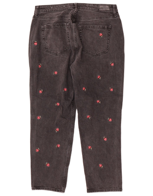 Hollister γυναικείο ψηλό κωνικό τζιν US 13 Large W31 L27 Grey Floral