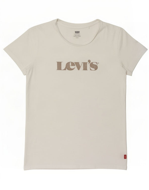 Γυναικείο γραφικό T-Shirt Levi's Top UK 10 Small White