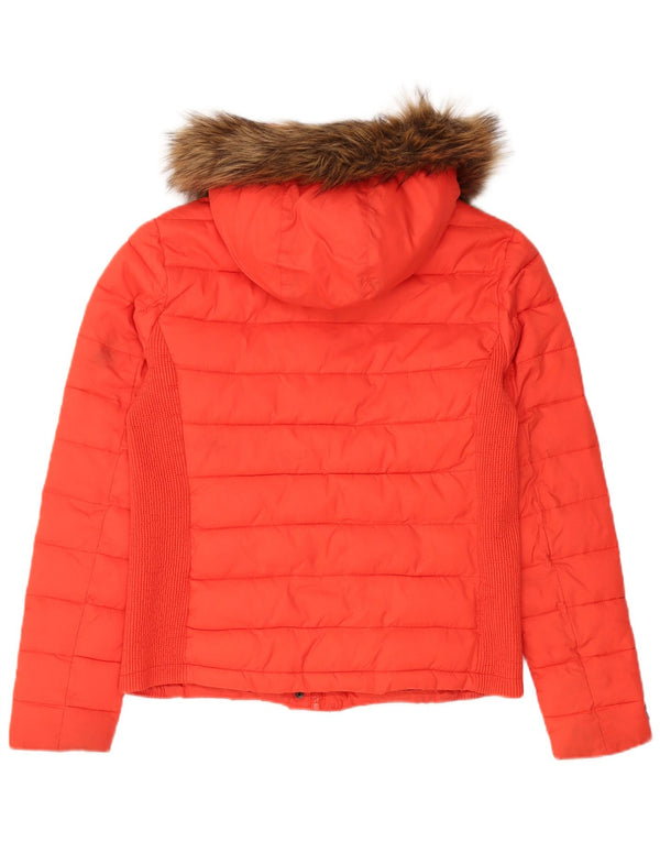 Superdry γυναικείο μπουφάν με κουκούλα UK 18 XL κόκκινο νάιλον