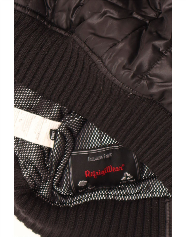 Refrigiwear Boys Hooded Bomber Jacket 13-14 Years Black Polyester