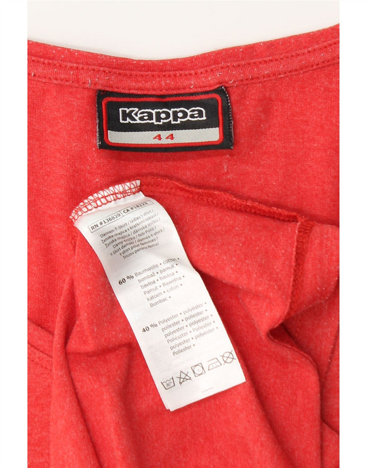 Kappa Γυναικείο γραφικό T-Shirt Top IT 44 Μεσαίο κόκκινο βαμβακερό