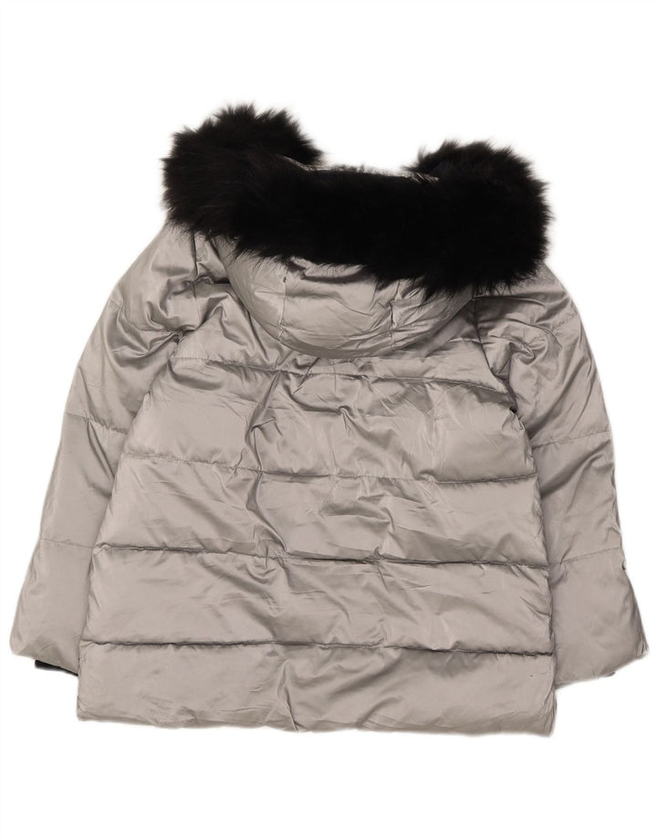 Zara Girls Hooded Jacket με επένδυση 11-12 ετών Ασημένιο Πολυεστέρας