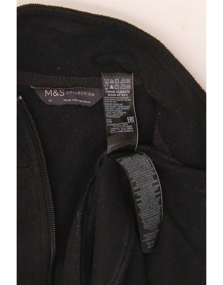 Marks & Spencer Γυναικείο Fleece Jacket UK 12 Medium Black Polyester