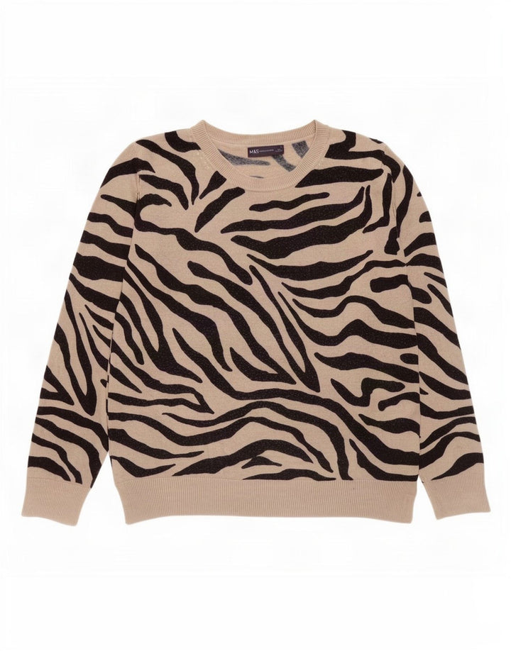 Marks & Spencer Γυναικείο πουλόβερ με λαιμόκαυστο UK 12 Medium Beige