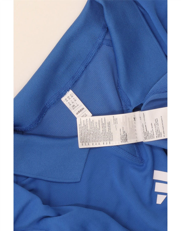 Adidas Ανδρικό Πόλο Μπλουζάκι 2XL Μπλε Ριγέ Πολυεστέρας