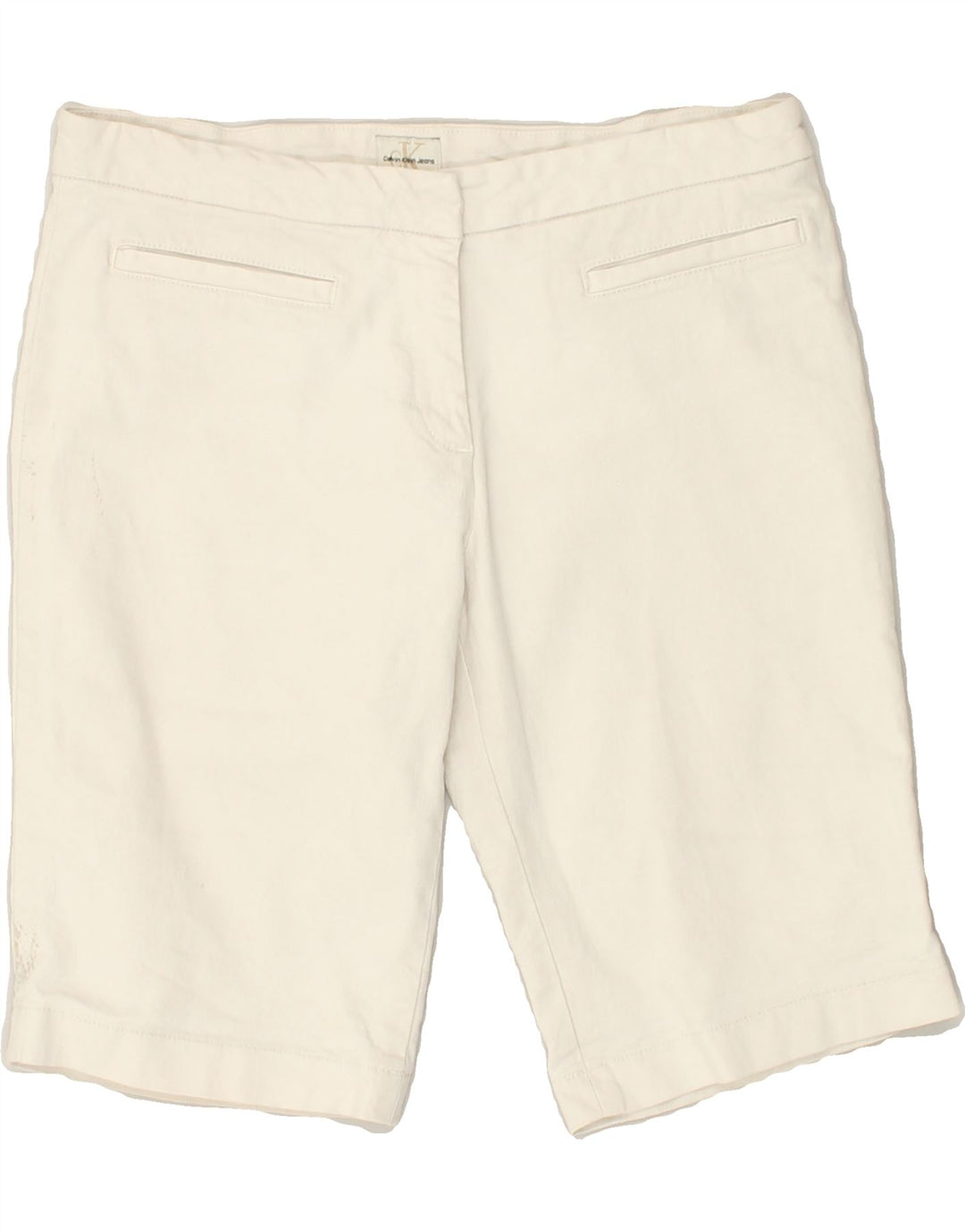 CALVIN KLEIN Womens Casual Shorts W30 Medium Off White | Vintage Calvin Klein | Thrift | Second-Hand Calvin Klein | Used Clothing | Messina Hembry 