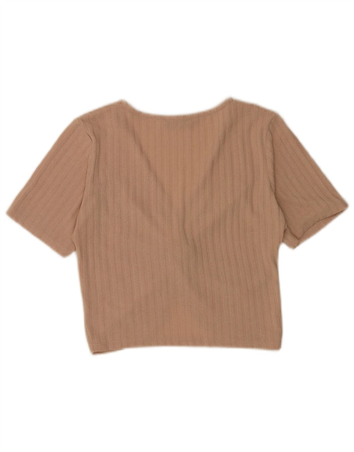 Zara Γυναικεία Crop Μπλούζα Τοπ UK 10 Small Beige