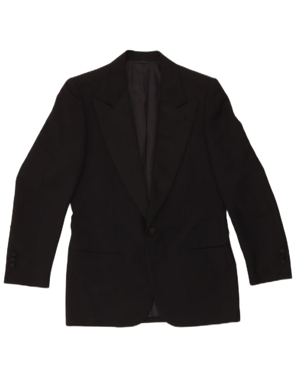 VINTAGE Ανδρικό σετ 1 κουμπιού 2 τεμαχίων IT 46 Small W29 L29 Μαύρο μαλλί