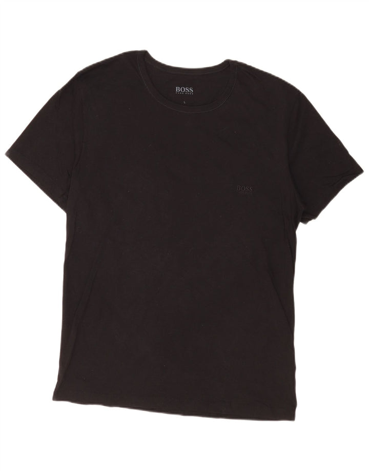 Ανδρικό T-Shirt Hugo Boss Top μεγάλο μαύρο βαμβακερό
