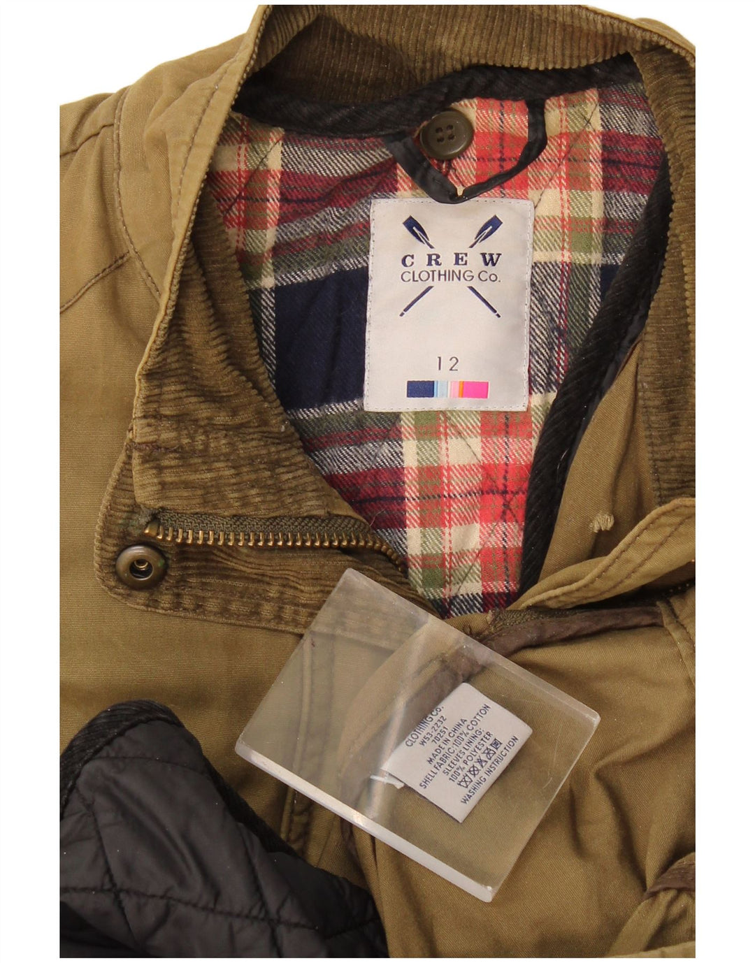 Crew Clothing Womens Utility Jacket UK 12 Medium Khaki Cotton