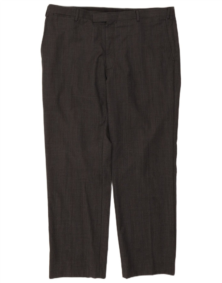Marks & Spencer Ανδρικό αυτόγραφο ίσιο παντελόνι W40 L31 Grey Check